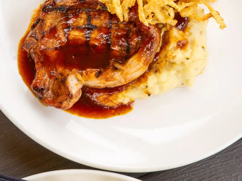 Pork chop and vegetable spread