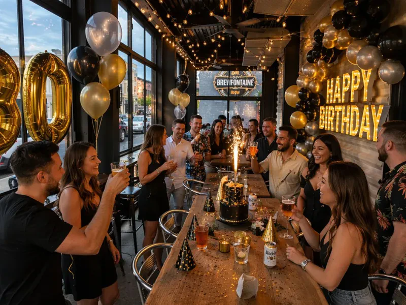 A 30th birthday toast at a private party